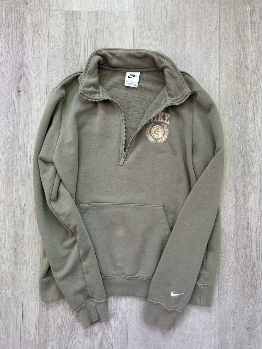 Nike Women’s Olive Green Half-Zip Sweater